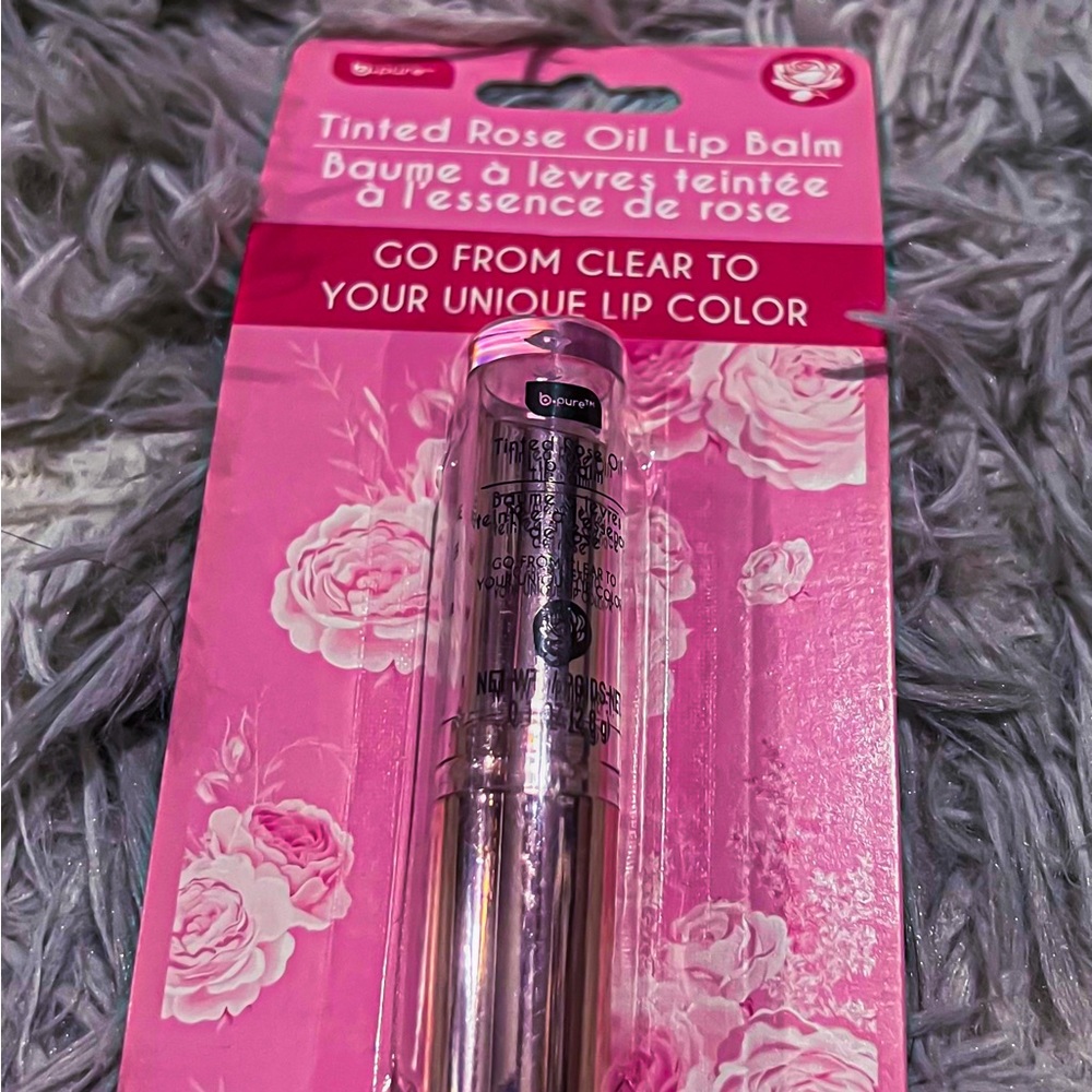 B-Pure Rose Color Adapting lip Balm Infused With Rose Oil